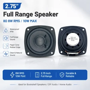 OEM ODM IP66 Waterproof 8 Ohm 10W Small Full Range Speaker Driver 2.5 Inch Full Range Speaker for DIY Home Audio