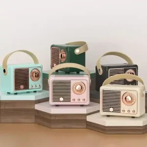OEM Retro Radio Style Wireless Speaker, Small Mini Bluetooth Subwoofer Speaker for Home and Outdoor
