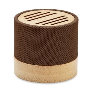 Office Desk Outdoor Round Bamboo Fabric Small 3W Wireless Rechargeable Music Player Portable Bluetooths Speaker
