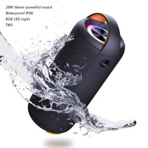 Outdoor Beach Party Heavy Bass RGB Light Waterproof IPX6 AUX TF Card Playback Portable Wireless Bluetooth Speaker