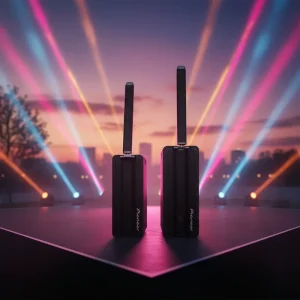 Outdoor Party Folding and Flipped Rechargeable Light Battery Speaker with Two U-band Microphones