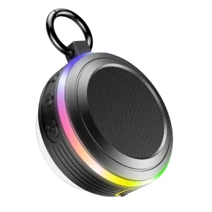 Outdoor Portable IPX7 Waterproof 5W FM Radio Microphone Shower Speaker for V5.3 RGB LED Lighting AUX Communication Suction
