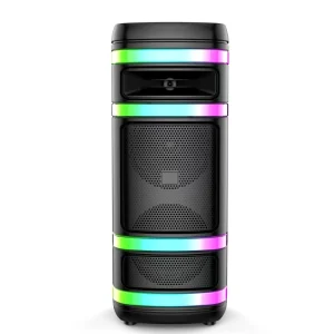 Outdoor Portable Speaker USB Charging Double 8 Inch Subwoofer RGB LED Lights Built in Mic Display Screen 3000mAh