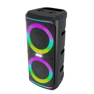 Outdoor Portable Wireless Speaker with Built in Microphone Party Karaoke Ready USB Charging RGB LED Lights