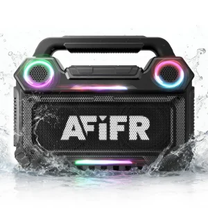 Outdoor Speaker 160W Subwoofer IP67 Waterproof RGB LED 24 hour Playback Time for Wireless TWS Pairing Portable Plastic
