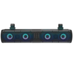 Outdoor Speaker Amplified ATV UTV Golf Cart BT Connector 4 Speaker Soundbar Waterproof with LED Lighting