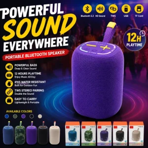 P PRO18 Portable Wireless Speaker with Carrying Strap Outdoor Camping Emergency Heavy Bass Rugged Soundbox