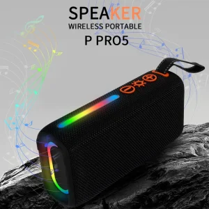 P Pro5 LED Wireless 20W Portable Speaker Outdoor Super Bass Music Player Sport Waterproof Column for Home Gift Party