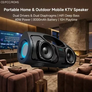 P1 1 Wireless 40W Power 8000mAh Battery Mobile KTV Speaker For Home Social Party