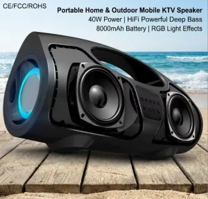 P1-5 Wireless 40W Power 8000mAh Battery Mobile KTV Speaker For Beach Leisure Party