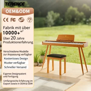 P10 88 Keys Portable Electronic Piano Keyboard Touch Sensitivity Digital Home Piano Built-in Speaker Rechargeable Case