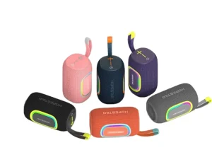 P65 Portable Outdoor Waterproof Speaker FM Radio Support Dual Speakers with Colorful LED Lights