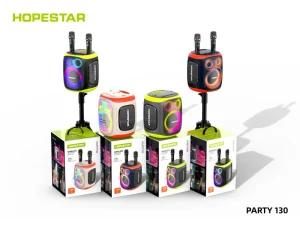 PARTY130 120W Outdoor Karaoke Speaker with Dual Mic, 22000mAh, RGB Light
