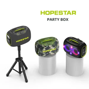 PARTYBOX 120W Outdoor Portable 5.3 IPX5 Waterproof Karaoke Speaker RGB Lighting TF Customizable 2 Microphones