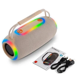 PR014 Heavy Bass Subwoofer Outdoor Wireless Speaker Big Power Loud Audio System Waterproof Portable Sound Box
