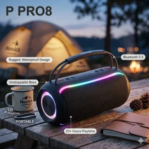 PRO8 Portable Speaker Outdoor Waterproof Wireless Soundbox Heavy Bass Audio System Subwoofer Sport Camping