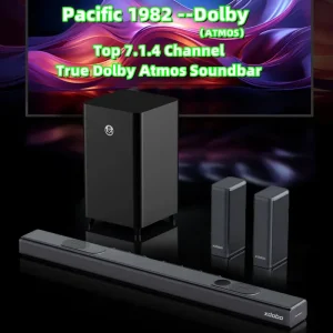 Pacific Wireless Soundbar System with Two Active Subwoofers Support Dolby Vision for Luxury Living Room
