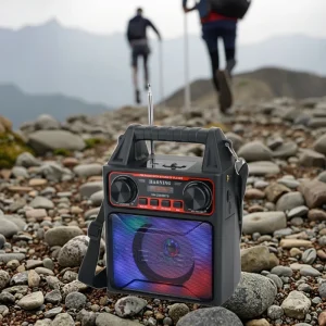 Portable 10W Solar Powered Speaker with 5.0 MP3 USB TF Playback RGB LED FM Radio for Party Use Outdoor Memory Card Player