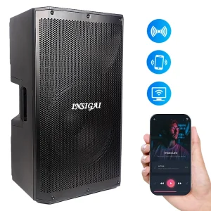 Portable 15 Inch Bluetooth Speakers for Conferences Stage DSP Amplifier Professional Active Wireless Bluetooth Speaker