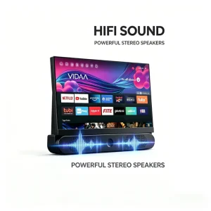 Portable 24 Inch Smart TV Rechargeable Wireless Battery Powered Television with Hi-Fi Soundbar VIDAA for Outdoor Travel