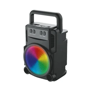 Portable 3 Inch Wireless Speaker with Colorful LED Light FM Radio TF Card USB Playback Loud Stereo Sound for Home Party Outdoor