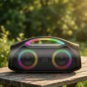 Portable 30W IPX5 Waterproof Outdoor Party Speaker with BT 5.3 RGB LED Lights Rechargeable Battery Aux Model LS X2
