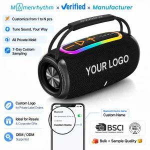 Portable 3600mAh Rechargeable Wireless Speakers Great Sound Popular Outdoor RGB LED Lighting BT TF USB Compatible OEM Speaker