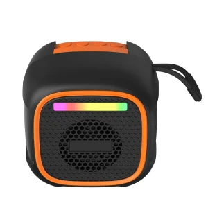 Portable BT 5.3 Speaker with Lanyard 4-Key 5W Bass Sound RGB Lights Waterproof TWS 800mAh Type C Home Party