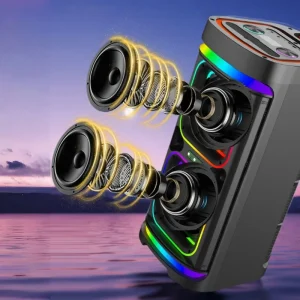 Portable Blue Tooth Speaker RGB LED Lights High Power Waterproof Wireless Built-in Remote Control Speaker