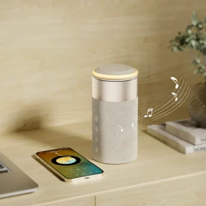 Portable Blue tooth Speaker Foldable Magnetic Charging Station Dimmable Night Light Holder for Phone Earbuds
