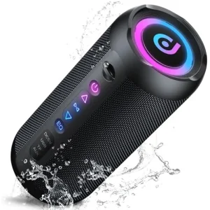 Portable Bluetooth RGB Lights Speaker with 24H Playtime and IPX7 Waterproof Protection