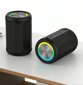 Portable Bluetooth Speaker with 1200mAh Large Battery Long Use Life Support TF Card AUX TWS Pairing RGB Rhythm Lights Hands Free