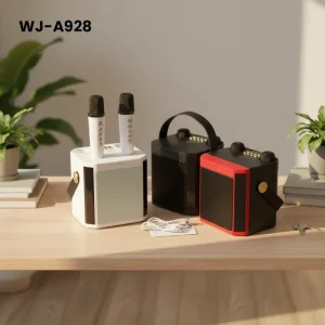 Portable Bluetooth Speaker with Dual Wireless Mics for Home Karaoke Party and Outdoor Gathering