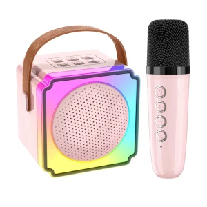 Portable Bluetooth Speaker with RGB LED Lighting Microphone Mini Size for Home Theatre Computer Mobile Phone Use Battery