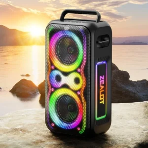 Portable Box Speaker 48000mAh Rechargeable Battery 200W RGB LED Light 5.3 TF USB AUX TWS Home Theater Stage Outdoor Computer