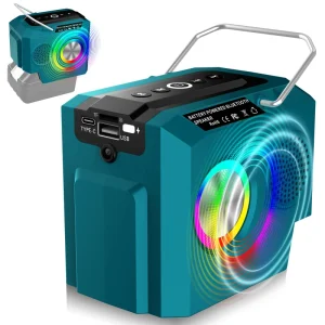 Portable Cordless Bluetooth Speaker Fit for Makita 18v Battery Small Speaker Wireless With HD Sound for Jobsites Home and Party