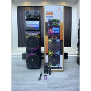 Portable Dual 12inch Professional Woofer Speaker Outdoor Karaoke FM RGB LED AUX TF USB Party Battery AC Powered Home Theater