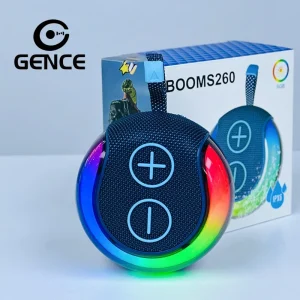 Portable Home Theatre Bass Speaker V5.0 4-Channel RGB LED Lighting Memory Card Support