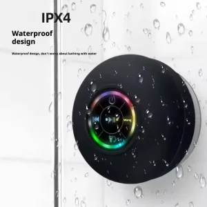 Portable IPX4 Wireless LED Light BT Speaker Waterproof Suction Cup Mini Shower Speaker