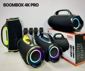Portable Karaoke Machine 2 Microphones Big Boombox LED Wireless 120W RGB Rechargeable Battery 30W Output for Parties Gatherings