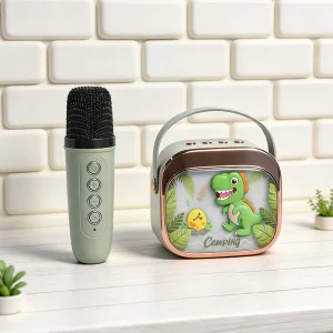 Portable Kids Karaoke Speaker with Wireless Mic Bluetooth 5.4 Mini KTV with Voice Change Cartoon Children’s Singing
