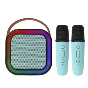 Portable LED Mini Karaoke Speaker With Wireless Mic Home BT Party Speaker