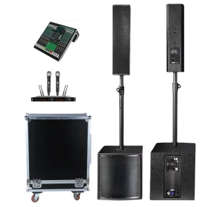 Portable Line Array Column PA DJ System With 12inch Powered Subwoofer Small Outdoor Event Column Speakers With Subwoofer