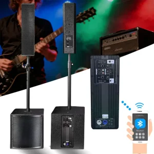 Portable Line Array Column PA System With 12inch Powered Event Column Speakers With Subwoofer
