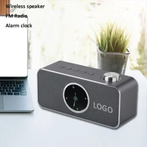 Portable Metal Alarm Clock Smart Home Multi Functional FM Radio Bluetooth Wireless Speaker