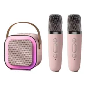 Portable Mini RGB Wireless Karaoke Speaker with Clock Home KTV Microphone Cabinet Battery Operated for Outdoor Use