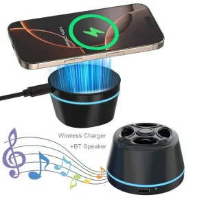 Portable Mini Speaker Magnetic Wireless 3D Stereo Audio Speaker Phone Magnetic Wireless Charger Music Player Speaker