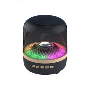 Portable Mini Speaker RGB Lights Home Use Wireless Subwoofer Battery Powered Plastic Cabinet 10W Output Touch Control