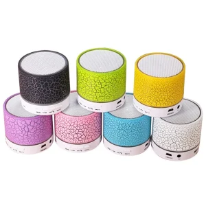Portable Mini Wireless Speaker with RGB LED Light IPX4 Waterproof 5W Output Hands Free Outdoor Use