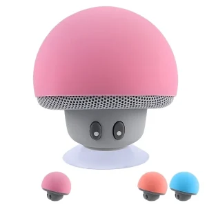 Portable Mini Wireless V5.0 IPX4 Waterproof Mushroom Audio Speaker Silicone Suction Cup Battery Powered Mobile Phone